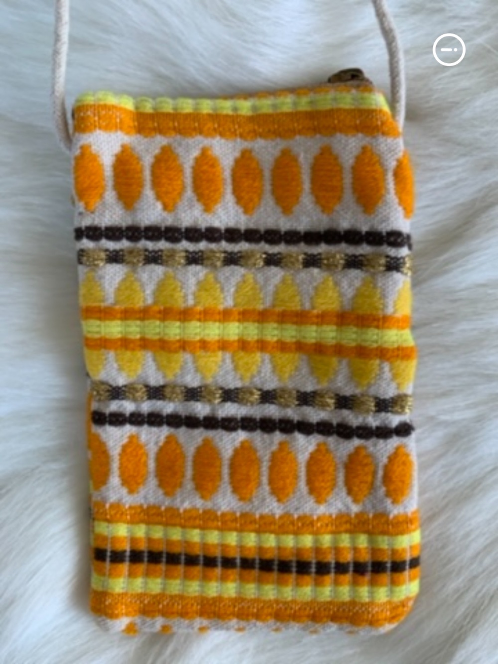 Hand Embroidered Yellow Patterned Crossbody Bag/Phone Pouch